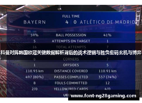 科曼对阵韩国欧冠关键数据解析背后的战术逻辑与胜负密码玄机与博弈